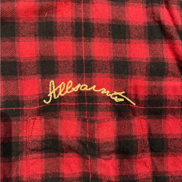 Allsaints Relaxed Fit Red/Black Flannel Vintage - Picture 2 of 4